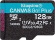 Kingston microSD Canvas Go! Plus 128 GB, hinta ja tiedot | Puhelimen muistikortit | hobbyhall.fi