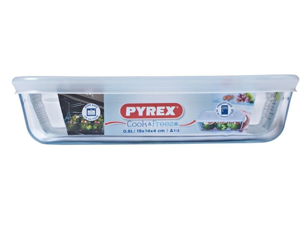 Lämmönkestävä säiliö Pyrex Cook & Freeze, 0,8l hinta ja tiedot | Uunivuoat ja leivontavälineet | hobbyhall.fi