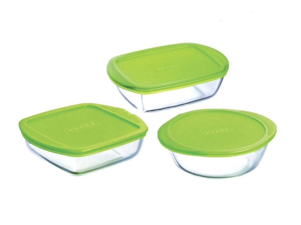 Pyrex-uunivuoka vihreällä muovikannella 1,1 L hinta ja tiedot | Elintarvikkeiden säilytysastiat | hobbyhall.fi