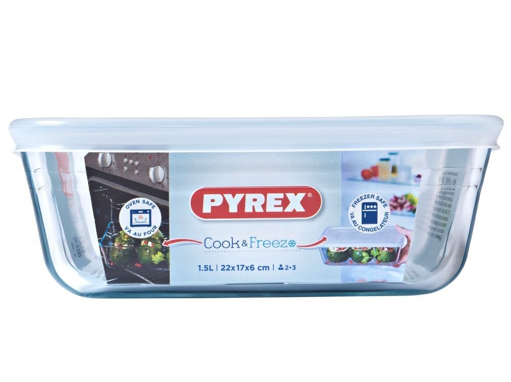 Lämmönkestävä säiliö Pyrez Cook & Freeze 1.6l. hinta ja tiedot | Uunivuoat ja leivontavälineet | hobbyhall.fi