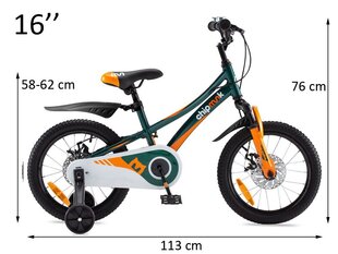 Lasten polkupyörä, RoyalBaby Explorer 16, vihreä hinta ja tiedot | Kolmipyörät | hobbyhall.fi