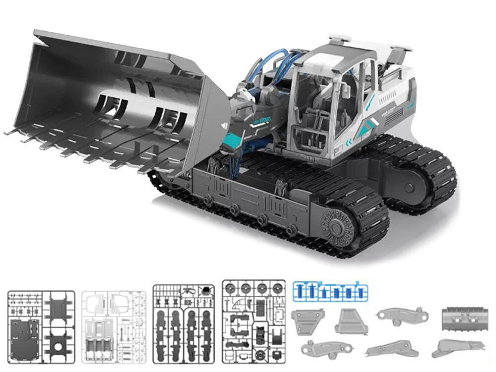 Lean Toys Hydraulinen puskutraktori, 127 d. hinta ja tiedot | LEGOT ja rakennuslelut | hobbyhall.fi