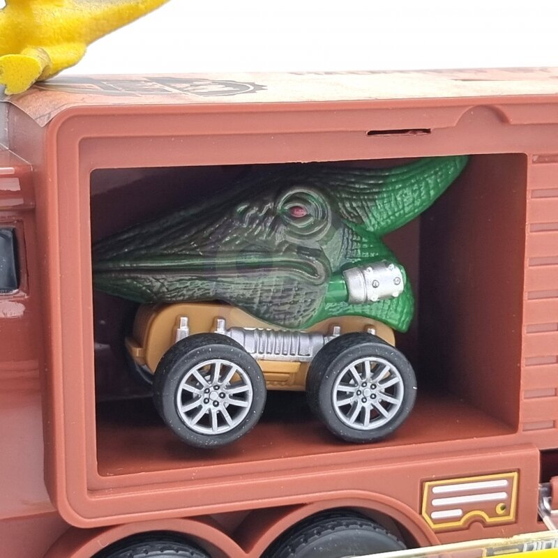 Dinosaurusauto, jossa on laukaisulaite ja autoja, Woopie hinta ja tiedot | Poikien lelut | hobbyhall.fi