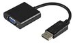 Sovitin Deltaco VGA - DisplayPort, 1080p 60Hz, 0,2m, musta / DP-VGA7-K / 00110027 hinta ja tiedot | Kaapelit ja adapterit | hobbyhall.fi