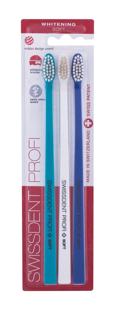 Swissdent Profi Whitening Trio hammasharja 3 kpl, Dark Blue, Turquoise, White hinta ja tiedot | Suuhygienia | hobbyhall.fi