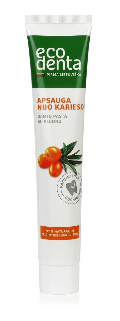 Liettuan hammastahna, jossa on fluoria karieselle Ecodenta 75 ml. hinta ja tiedot | Suuhygienia | hobbyhall.fi