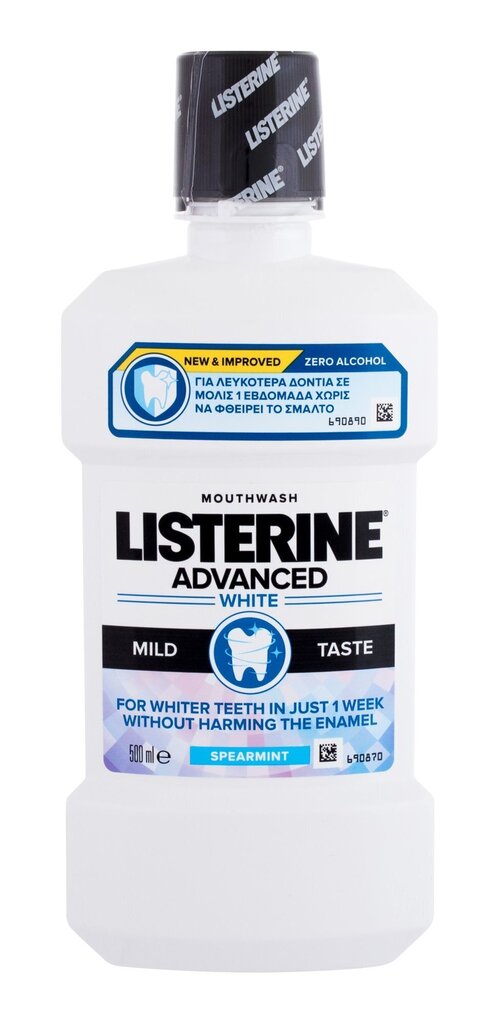 Listerine Mouthwash Advanced White suuvesi 500 ml hinta ja tiedot | Suuhygienia | hobbyhall.fi