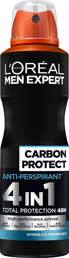 L'Oreal Paris Men Expert Carbon Protect suihkedeodorantti mihelle 150 ml hinta ja tiedot | Deodorantit | hobbyhall.fi