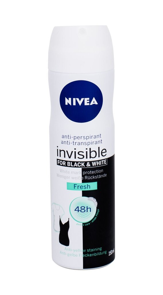 Nivea Black & White Invisible Fresh antiperspirantti 150 ml hinta ja tiedot | Deodorantit | hobbyhall.fi