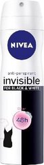 Nivea Black&White Invisible Clear suihkedeodorantti 150 ml hinta ja tiedot | Deodorantit | hobbyhall.fi
