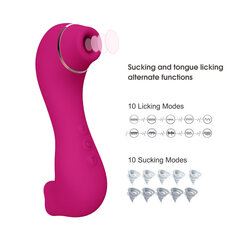 2in1 klitorisstimulaattori Clit Sucking Licking hinta ja tiedot | Vibraattorit | hobbyhall.fi