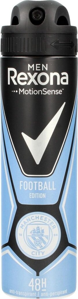 Rexona Men Footbal Edition Manchester City suihkedeodorantti mihelle 150 ml hinta ja tiedot | Deodorantit | hobbyhall.fi