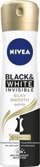 Nivea Black&White Invisible Silky Smooth suihkedeodorantti 150 ml hinta ja tiedot | Deodorantit | hobbyhall.fi
