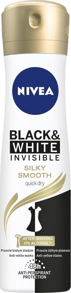 Nivea Black&White Invisible Silky Smooth suihkedeodorantti 150 ml hinta ja tiedot | Deodorantit | hobbyhall.fi