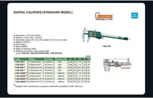 Digitaalinen jarrusatula Insize (300 mm) lukitusruuvilla hinta ja tiedot | Käsityökalut | hobbyhall.fi