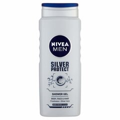 Suihkugeeli-shampoo Nivea Men Silver Protect miehille 500 ml hinta ja tiedot | Suihkusaippuat ja suihkugeelit | hobbyhall.fi