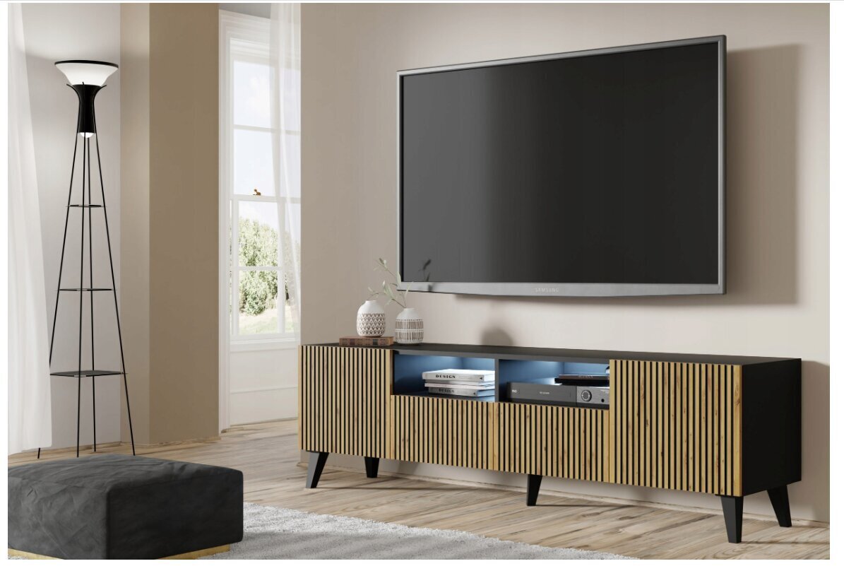 Akl Furniture Ravenna TV-taso, ruskea/musta hinta ja tiedot | TV-tasot | hobbyhall.fi