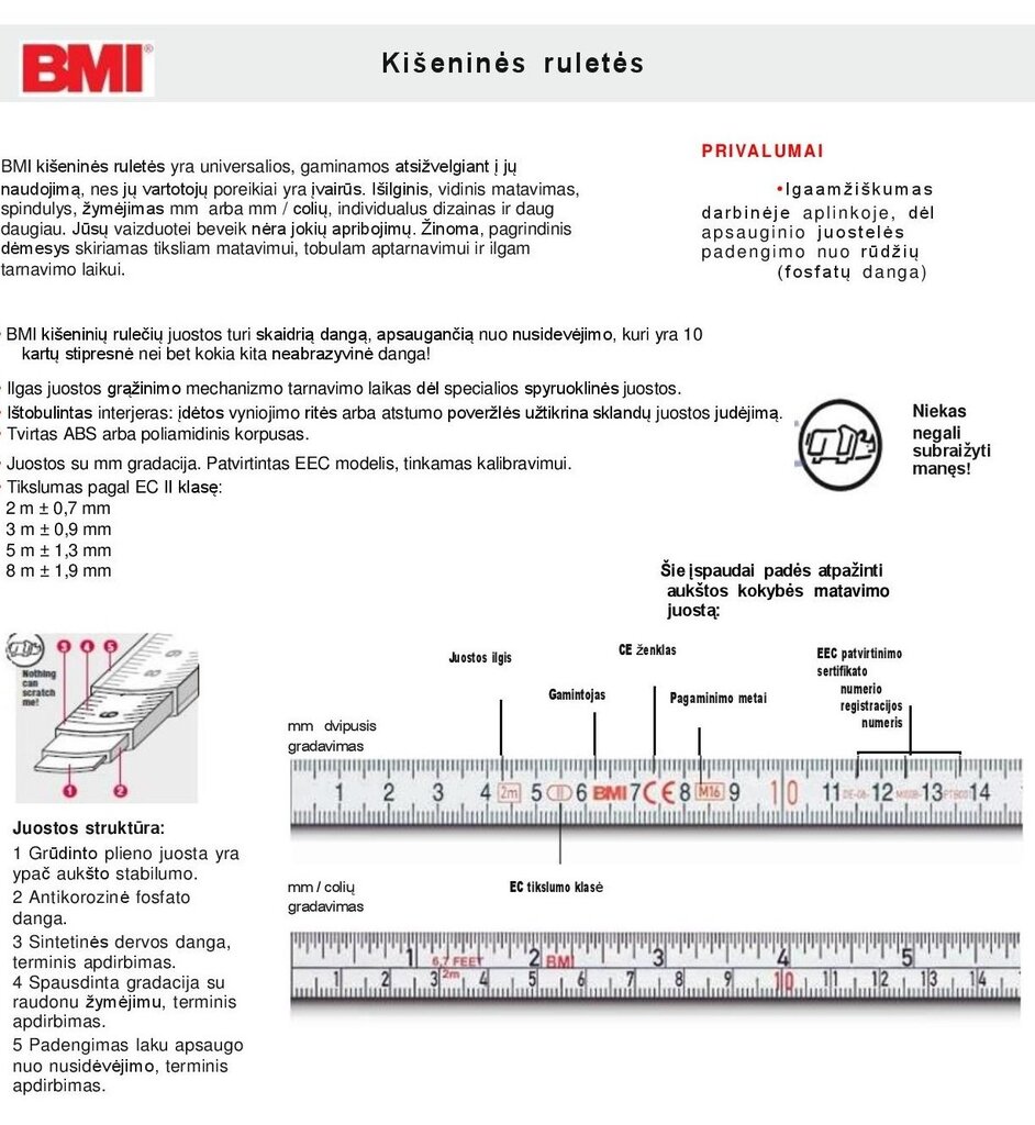 Mitta BMI twoCOMP (5 m; 19 mm) hinta ja tiedot | Käsityökalut | hobbyhall.fi