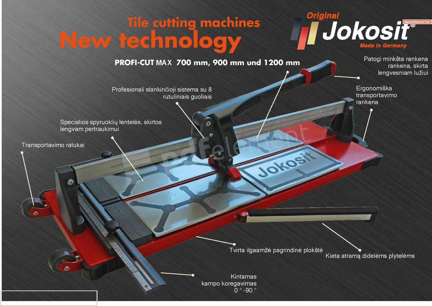 Laattaleikkuri JOKOSIT PROFI CUT MAX, 1200 mm hinta ja tiedot | Käsityökalut | hobbyhall.fi