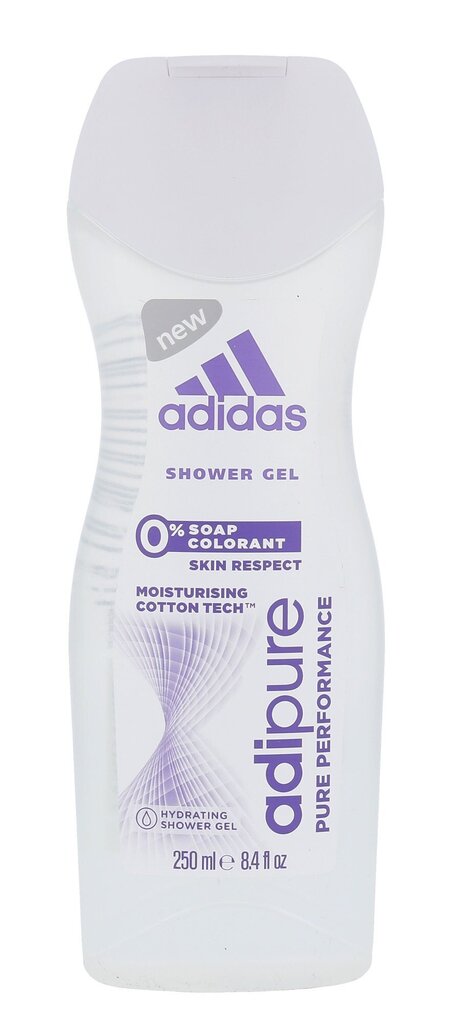 Adidas Adipure suihkugeeli 250 ml hinta ja tiedot | Suihkusaippuat ja suihkugeelit | hobbyhall.fi