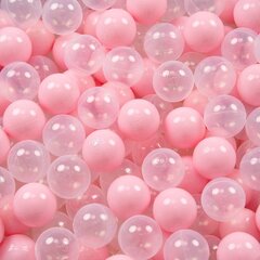 KiddyMoon pehmeä pallomeri pyöreä 90x30cm/200 pallot ∅ 7cm Valkoinen-kulta: vaaleanpunainen/läpinäkyvä hinta ja tiedot | Vauvan lelut | hobbyhall.fi