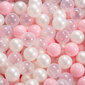 KiddyMoon pehmeä pallomeri pyöreä 90x30cm/200 pallot ∅ 7cm Valkoinen-kulta: vaaleanpunainen / helmi / läpin hinta ja tiedot | Vauvan lelut | hobbyhall.fi
