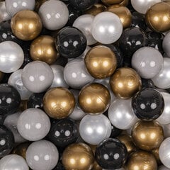 KiddyMoon pehmeä pallomeri pyöreä 90x30cm/300 pallot ∅ 7cm Valkoinen-kulta: musta/helmi/kulta/harmaa hinta ja tiedot | Vauvan lelut | hobbyhall.fi