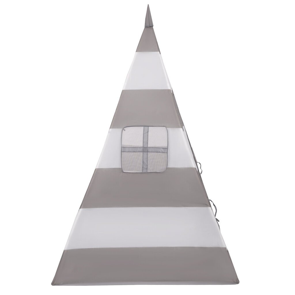 Selonis teepee teltta lapsille leikkimökki ilman palloja sisätiloissa ulkona tipi, harmaa ja valkoinen raidat hinta ja tiedot | Vauvan lelut | hobbyhall.fi