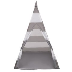 Selonis teepee teltta lapsille leikkimökki ilman palloja sisätiloissa ulkona tipi, harmaa ja valkoinen raidat hinta ja tiedot | Vauvan lelut | hobbyhall.fi