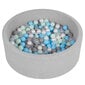 Selonis pehmeä palloallas 90x30cm/200 palloa pyöreä vauvalle pikkulapselle vaahtomuovia, vaaleanharmaa:pearl/gris/transparent/ babyblue/mint hinta ja tiedot | Vauvan lelut | hobbyhall.fi