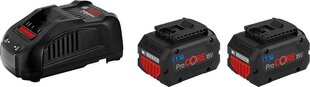 Bosch Professional 18V -järjestelmän akkujoukko: 2x Battery Procore18V 5,5 AH (18V, 955 G) + Laturi Gal 1880 CV (latausvirta 8 A) hinta ja tiedot | Pölynimurin akut | hobbyhall.fi