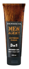 Dermacol Men Agent Extreme Clean suihkugeeli miehelle 250 ml hinta ja tiedot | Dermacol Vartalonhoito | hobbyhall.fi