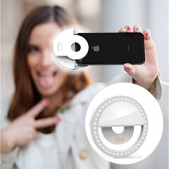 SELFIE Ring RK-12 lamppu kiinnitetty puhelimeen, LED 3W, 3 valotoimintoa hinta ja tiedot | Valokuvaustarvikkeet | hobbyhall.fi