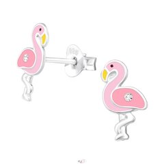 Hopeakorvakorut emaliväreillä, vaaleanpunainen Flamingo hinta ja tiedot | Lasten asusteet | hobbyhall.fi