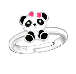 Säädettävä hopeasormus lapsille, Panda hinta ja tiedot | All4silver Muoti | hobbyhall.fi