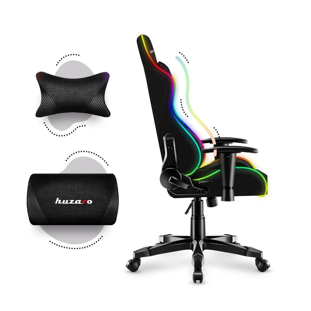 Lasten pelituoli Huzaro Ranger 6.0 RGB, musta hinta ja tiedot | Toimistotuolit | hobbyhall.fi