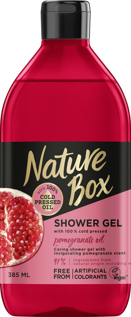 Nature Box Pomegranate Oil suihkugeeli 385 ml hinta ja tiedot | Suihkusaippuat ja suihkugeelit | hobbyhall.fi