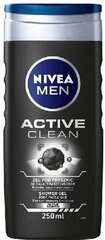 Suihkugeeli miehille Nivea Active Clean, 250 ml hinta ja tiedot | Suihkusaippuat ja suihkugeelit | hobbyhall.fi