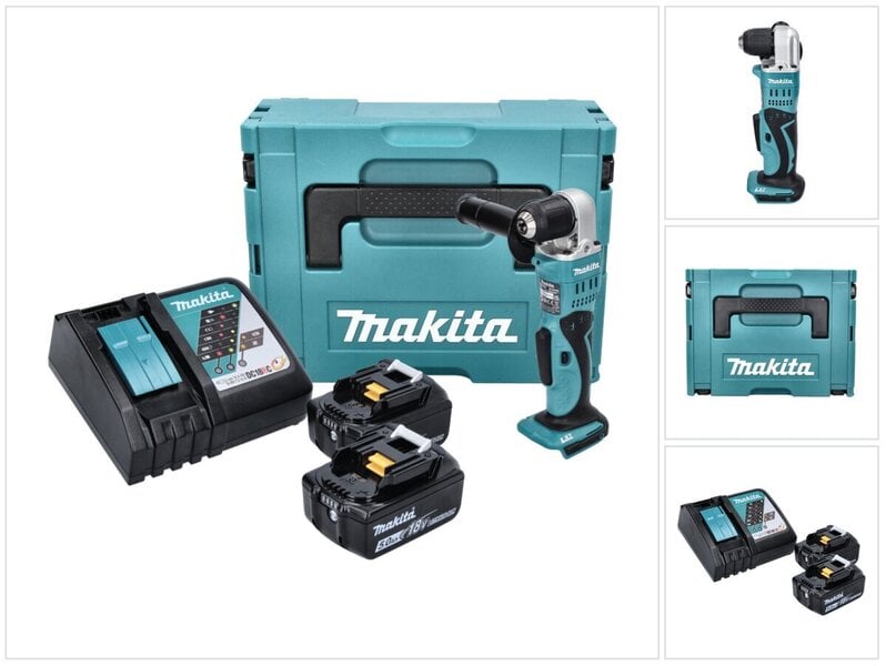 Makita DDA 351 RTJ akkuporakone 18 V 13,5 Nm + 2x akku 5,0 Ah + laturi + Makpac