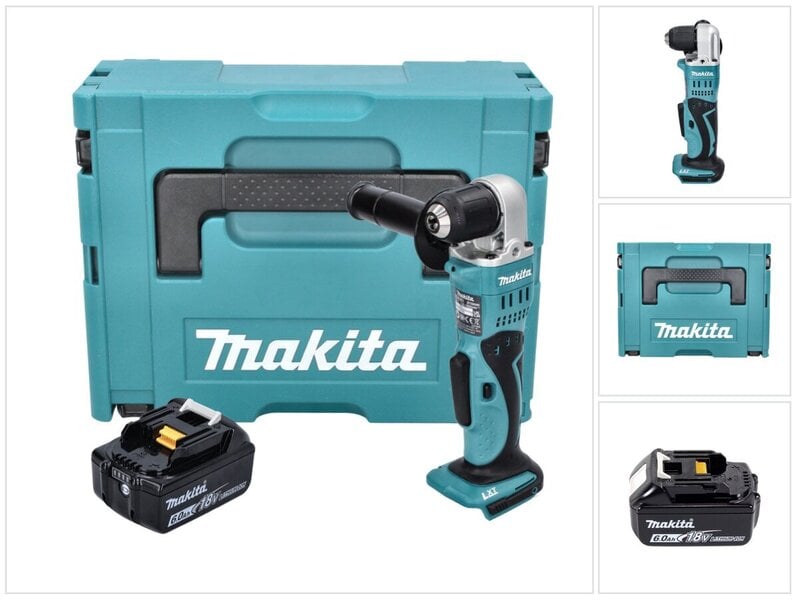 Makita DDA 351 G1J akkuporakone 18 V 13,5 Nm + 1x akku 6,0 Ah + Makpac - paketin mukana ei tule laturia