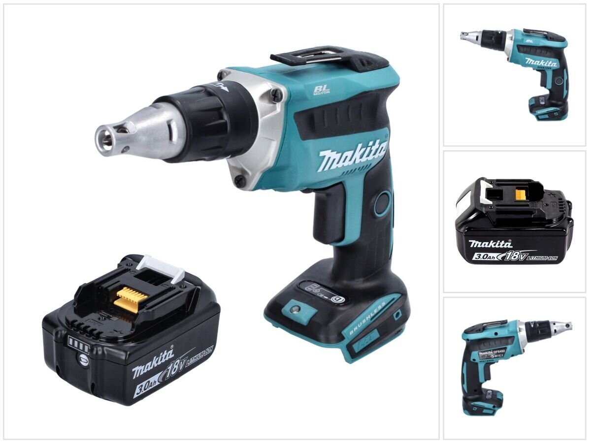 Makita DFS 452 F1 Akku kipsilevyruuvimeisseli 18 V + 1x akku 3,0 Ah - ilman laturia hinta ja tiedot | Akkuporakoneet ja ruuvinvääntimet | hobbyhall.fi