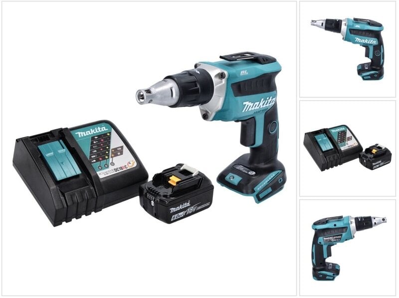 Makita DFS 452 RG1 Akkukäyttöinen kipsilevyruuvitaltta 18 V, yksi akku 6,0 Ah sekä laturi