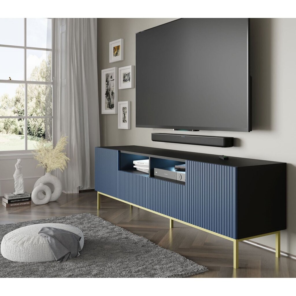 TV-kaappi Akl Furniture Ravenna, sininen hinta ja tiedot | TV-tasot | hobbyhall.fi