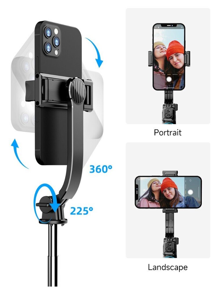 Selfie-tikku irrotettavalla puhelintelineellä, jalustalla ja bluetooth-kaukosäätimellä, Cyke C01 (selfie-tikku) hinta ja tiedot | Selfie-tikut ja -telineet | hobbyhall.fi