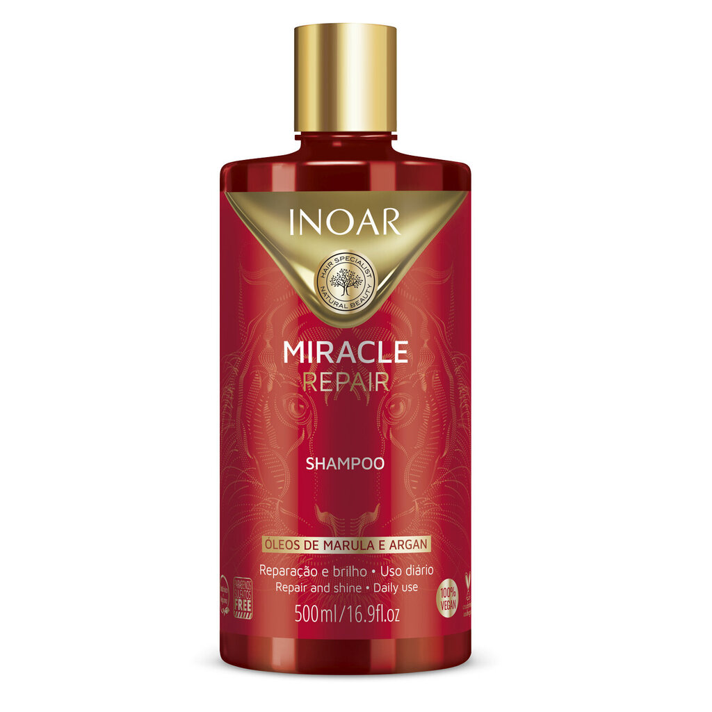 Regeneroiva kiiltoa shampoo Inoar Miracle Repair Inoar Miracle Repair, 500 ml hinta ja tiedot | Shampoot | hobbyhall.fi