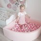 KiddyMoon 90x40cm/200 palloa ∅ 7cm neliö pallomeri vaaleanharmaa:vaaleanpunainen/helmi/läpinäkyvä hinta ja tiedot | Vauvan lelut | hobbyhall.fi
