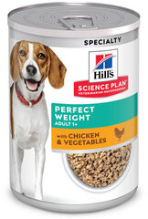 Hill's Science Plan Perfect Weight kanan ja vihannesten kanssa, 363 g hinta ja tiedot | Koiran märkäruoka | hobbyhall.fi