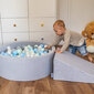 KiddyMoon pehmeä pallomeri pyöreä 90x40cm/200 pallot ∅ 7cm vaaleanharmaa: sininen / vaaleanpun hinta ja tiedot | Vauvan lelut | hobbyhall.fi