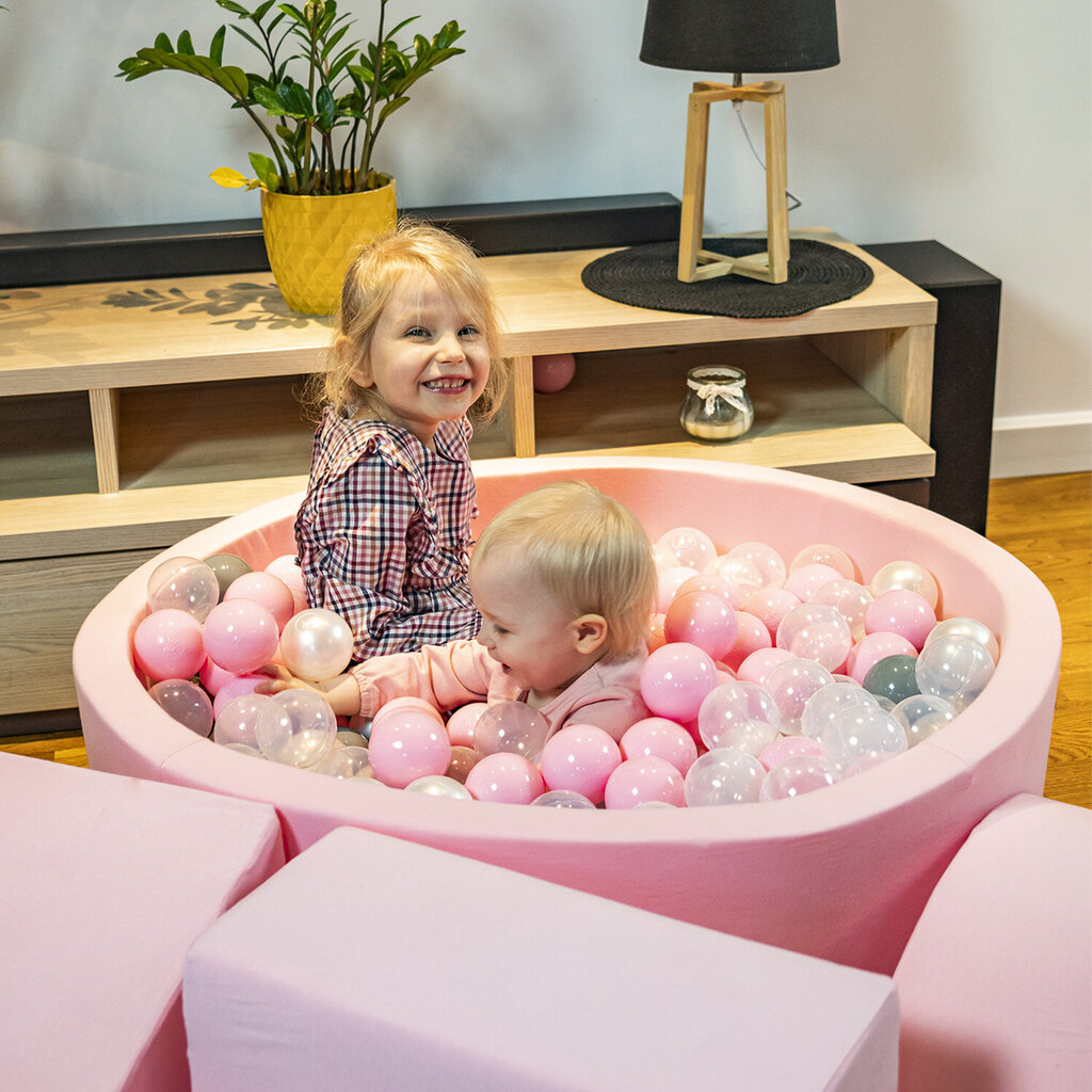 KiddyMoon vaahtomuovileikkipaikka , neliö pallomeri (200 palloa ∅ 7cm/2.75in), vaaleanpunainen:helmiäinen hinta ja tiedot | Vauvan lelut | hobbyhall.fi