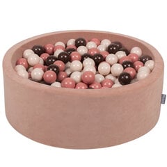 KiddyMoon pehmeä pallomeri pyöreä 90x30cm/300 palloa ∅ 7cm , aavikko vaaleanpunainen: pastelli beige / loh hinta ja tiedot | Vauvan lelut | hobbyhall.fi